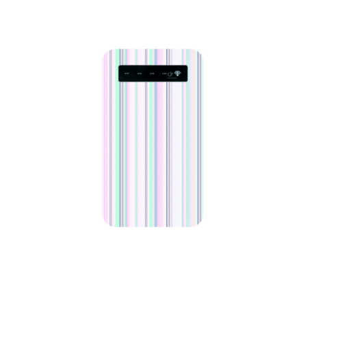 ストライプ柄をプリントしたモバイルバッテリー