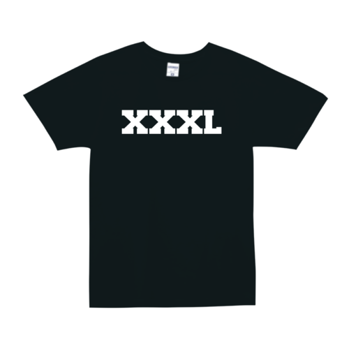「XXXL」文字デザインのオリジナルTシャツ