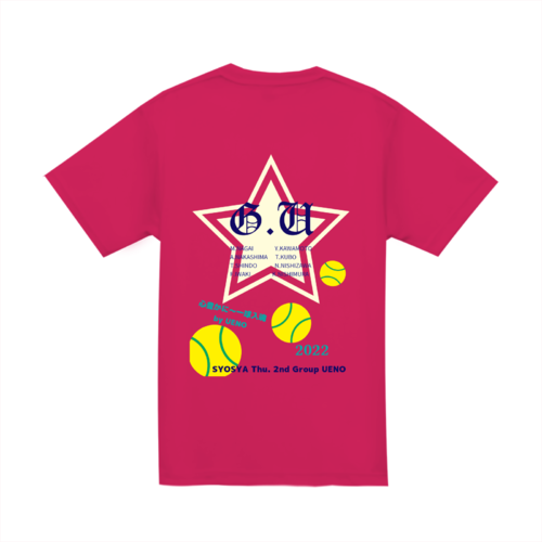 テニスチームのオリジナルTシャツデザイン