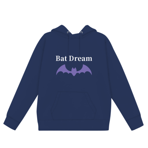「Bat Dream」とコウモリのイラストをデザインしたオリジナルパーカー