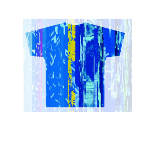 ブルーの色彩が特徴的なオリジナルTシャツデザイン