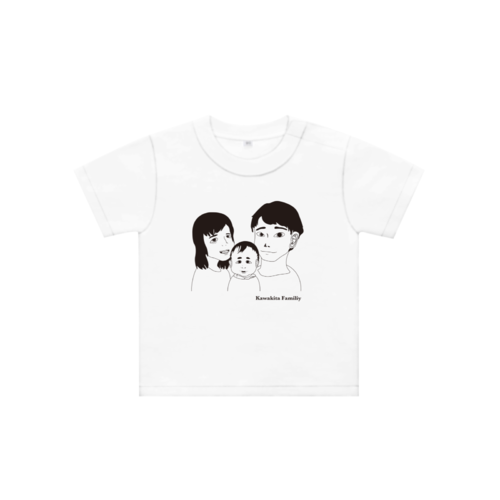 家族の似顔絵デザインのオリジナルTシャツ