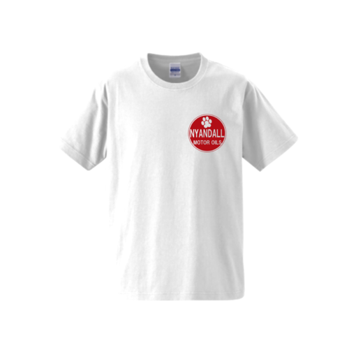 「NYANDALL MOTOR OILS」ロゴデザインのオリジナルTシャツ