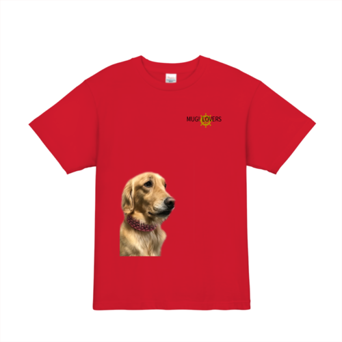 可愛いペットの犬の写真でオリジナルtシャツプリントのデザイン事例 オリジナルtシャツtmix