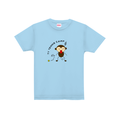 テニス合宿中のお猿さんのオリジナルTシャツデザイン