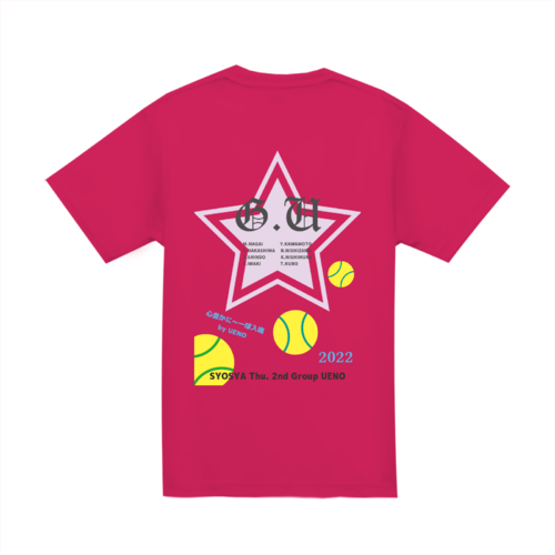 テニスチームのユニフォームのオリジナルTシャツデザイン
