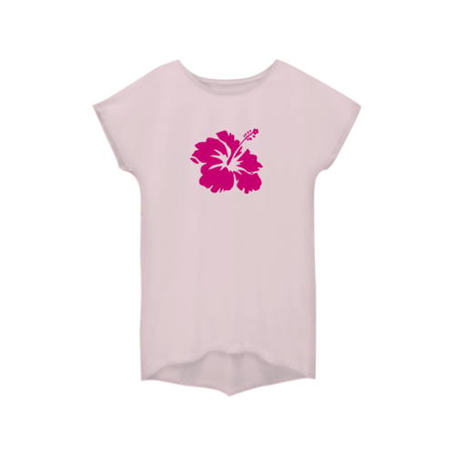 ピンクのハイビスカスのオリジナルTシャツデザイン
