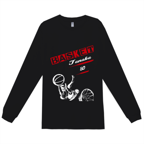 バスケットボールチームのイラストをデザインしたオリジナルTシャツ