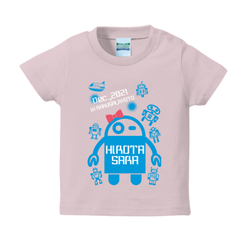 女の子のロボットイラストのオリジナルTシャツデザイン