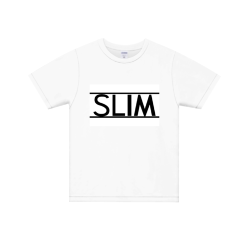 「SLIM」ロゴデザインのオリジナルTシャツ