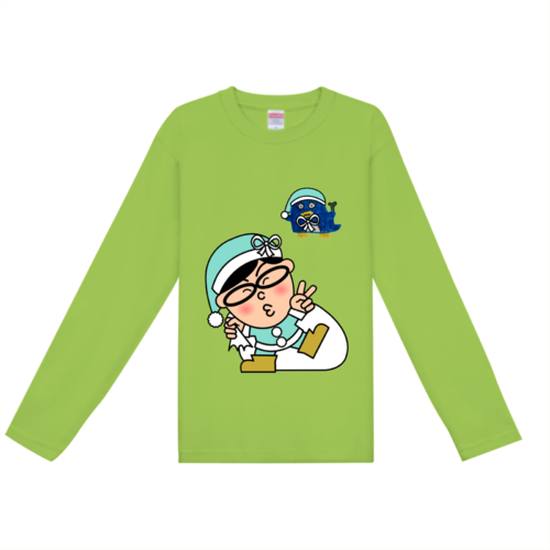 サンタのイラストをデザインしたオリジナルロングTシャツ