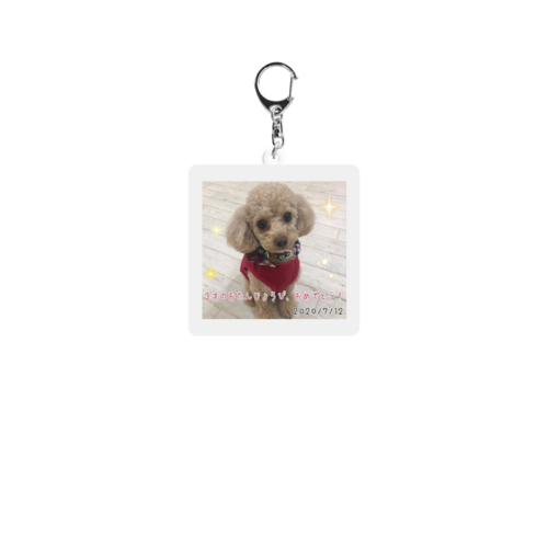 愛犬の誕生日デザインのオリジナルキーホルダー