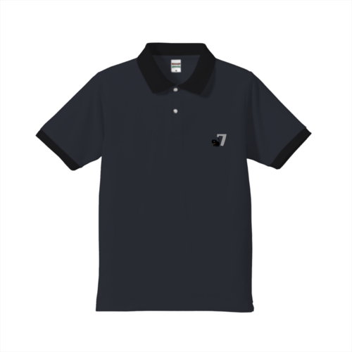 黒猫と数字のオリジナルポロシャツデザイン