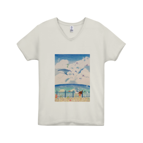 青空とクジラコラボのオリジナルTシャツデザイン