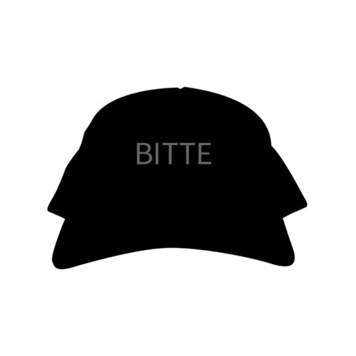 「BITTE」デザインのオリジナルキャップ