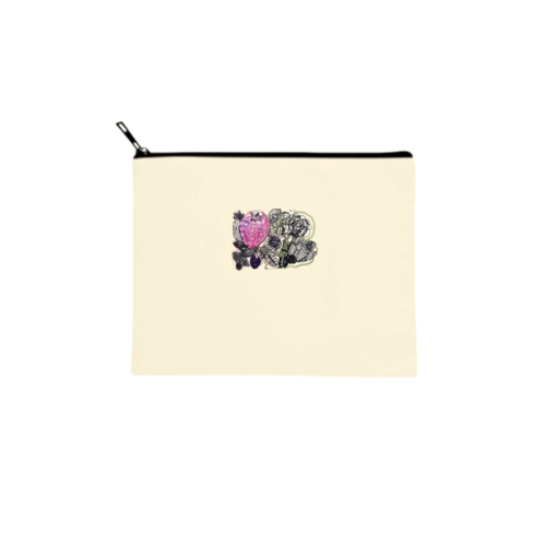 イチゴとお花イラストのオリジナルバッグ・ポーチデザイン