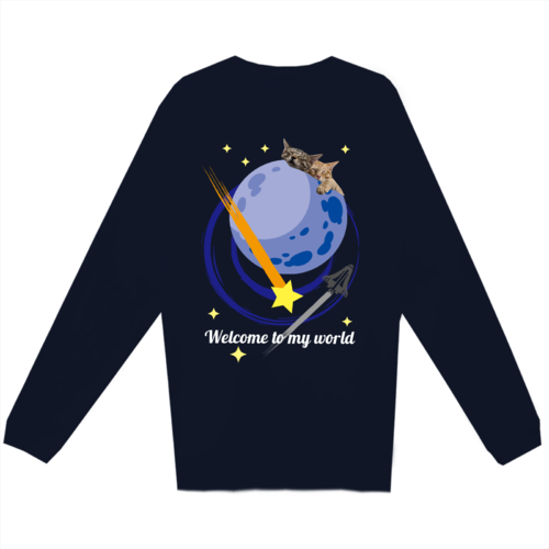 猫の写真とイラストをプリントしたオリジナルTシャツ