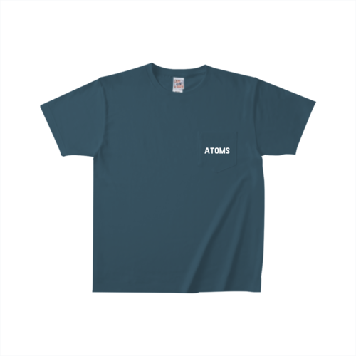 「ATOMS」文字デザインのオリジナルTシャツ