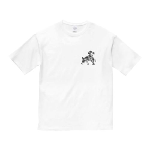 犬のイラストのオリジナルTシャツデザイン
