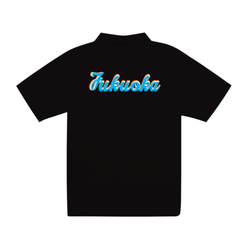 Fukuokaの文字のオリジナルポロシャツデザイン