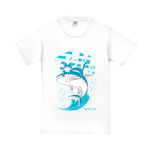 マグロとネコのイラストのオリジナルtシャツデザイン Id1041のデザイン事例 オリジナルtシャツtmix マグロとネコのイラストのオリジナルtシャツデザイン Id1041のデザイン事例 オリジナルtシャツtmix