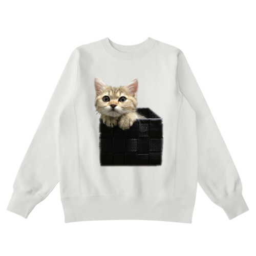 子猫の写真をプリントしたオリジナルスウェット
