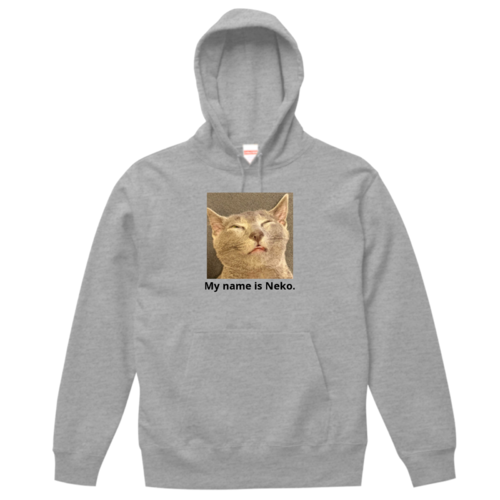「My name is Neko.」デザインのオリジナルパーカー