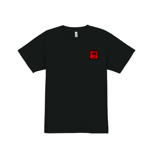 赤ｘ黒のミステリアスなロゴのオリジナルTシャツデザイン