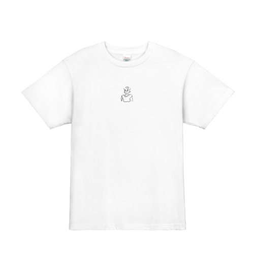 人物イラストをワンポイントでデザインしたオリジナルtシャツ Idのデザイン事例 オリジナルtシャツtmix 人物イラストをワンポイントでデザインしたオリジナルtシャツ Idのデザイン事例 オリジナルtシャツtmix